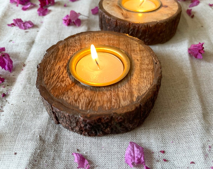 Handmade wooden tea light holders | unique favors gifts | tealight holders | thank you gifts