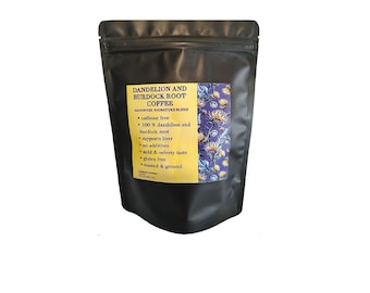 Café de pissenlit et racine de bardane, torréfié moulu 200 gr - 100 % biologique, sans additifs. Danoffée.