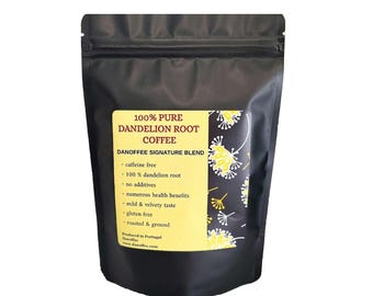 Caffè di radice di tarassaco / Alternativa al caffè pura al 100% e senza caffeina / Disintossicazione del fegato, digestione e salute intestinale / Tostato macinato (200 gr)