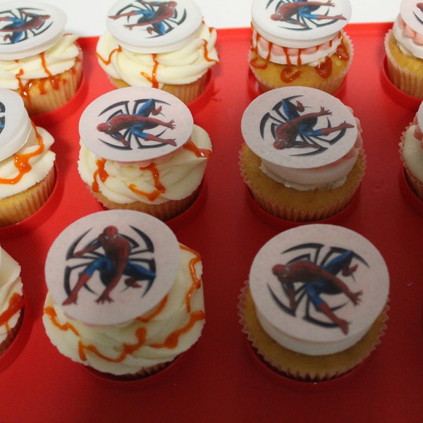 Spiderman Cupcake Toppers Etsy