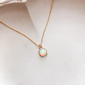 Nova Necklace in 14k Gold with Ethiopian Opal