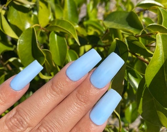 Baby Blue Nails Etsy