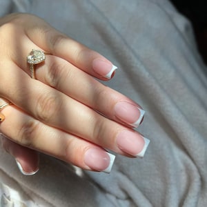 Press On Nails | Classic French Tip | B5 Base Color | Extra Short Square Pictured
