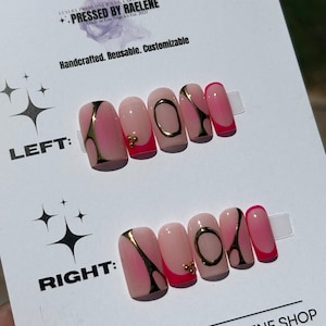 Press On Nails | Pink French tip nails | Short Square