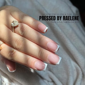 Press On Nails | Classic French Tip | B5 Base Color | Extra Short Square Pictured | Luxury Press Ons
