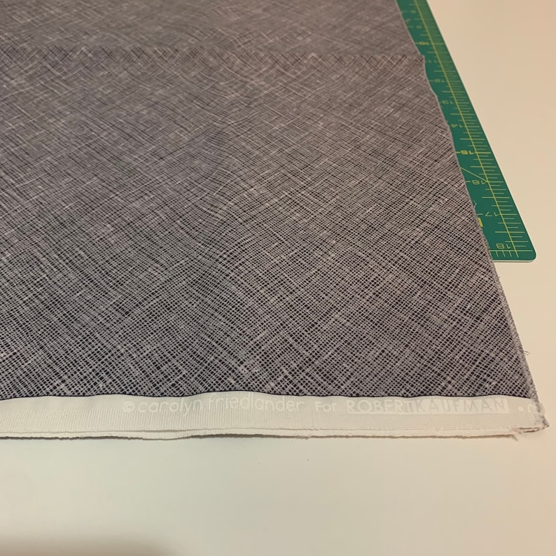 DESTASH Carolyn Friedlander for Robert Kaufman Fabrics 2 yards Architextures Crosshatch in Black and White