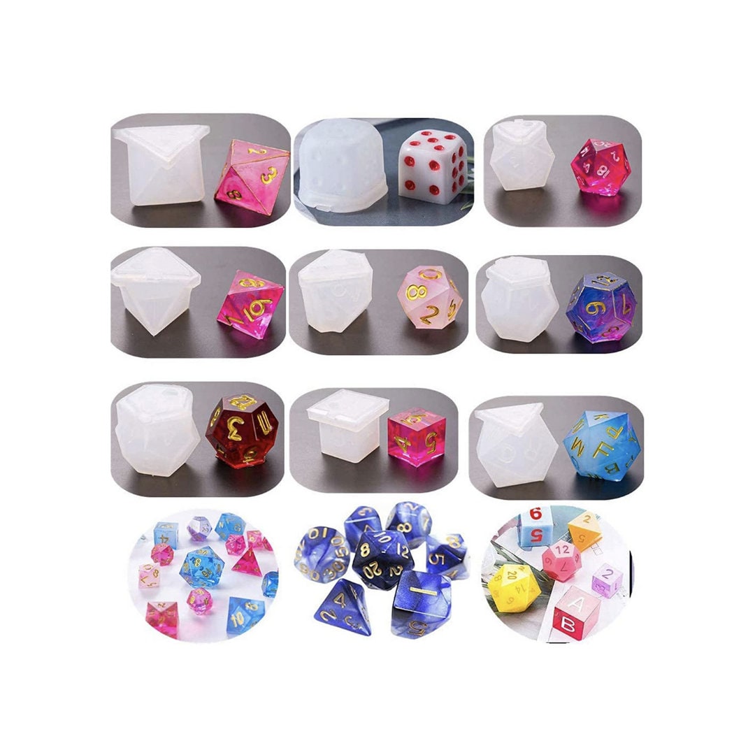 REUSABLE 8 Silicone Resin Dice Mold FULL 7 dice mold set Etsy