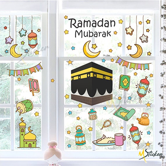 Ramadan Kareem Stickers, Eid Mubarak Stickers, Ramadan Mubarak Gold Foil, Personalized Foil Stickers, Eid Al-fitr Decoration Stickers