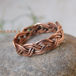 Braid Design Copper Ring - Infinity copper Ring - Braided copper Ring -  Woven / Braided Design - Healing Copper Ring - copper band ring