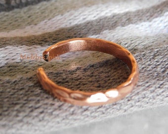 Solid Copper Toe Ring , pure copper adjustable toe ring , copper toe ring, toe rings, rings for toes, copper for feet, copper jewelry,