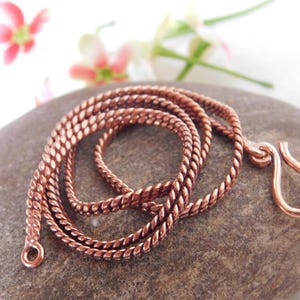 Solid Copper Chain Necklace: Handmade Pendant Chain, Choose Your Style