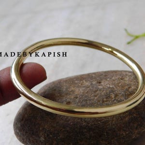 Thick Brass Bangle Bracelet: Chunky Tribal Jewelry