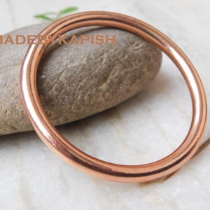 Copper Heavy Bangle, Healing Arthritis Copper Bangle, Round Copper Bangle, Stackable Copper Bangle, Handmade Copper Bangle, Mens Bangle
