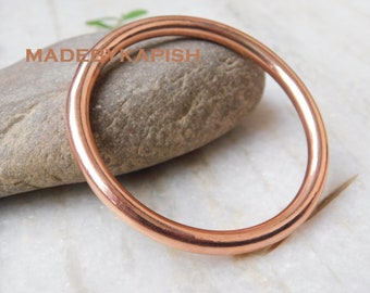 Copper Heavy Bangle, Healing Arthritis Copper Bangle, Round Copper Bangle, Stackable Copper Bangle, Handmade Copper Bangle, Mens Bangle