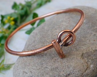 Handcrafted Unisex Copper Toggle Bangle, Solid Copper Bangle, Healing Copper Bracelet Jewelry for Arthritis , Pure Copper Gifts for Mom