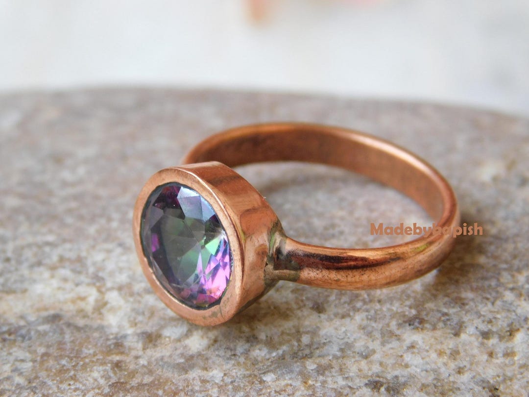 Copper Topaz Handmade Copper Ring: Natural Mystic Topaz Gemstone - Etsy