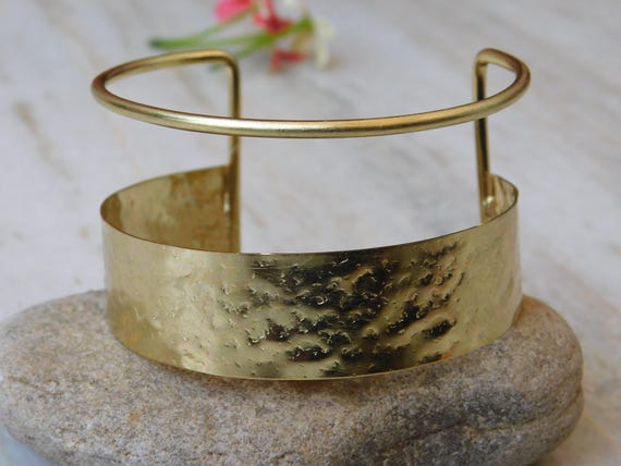 Bracelet manchette jonc réglable laiton 18k 51mm, x1 (G5261) – Gingerlily Perles