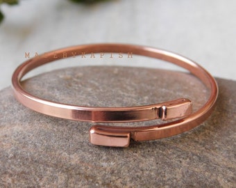 Pure Copper Bracelet: Adjustable Boho Arthritis Relief Bangle