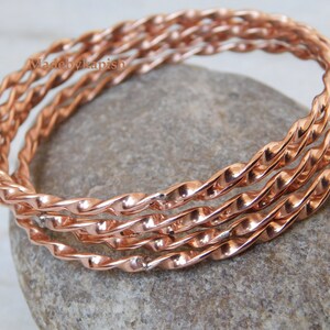 Solid Copper Bangles set , Stacking Bangles, Pure Copper Bangle for arteritis pain relief ,Copper healing bracelet, stacking bangle,ARMLET image 4