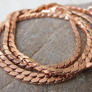 Pure Copper Wheat Chain Necklace: Handmade Solid Copper Jewelry