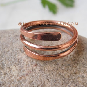Pure Copper wrap Ring - Copper Ring, Copper Arthritis Ring - Bridesmaids Gift - Copper Ring - Solid copper jewelry- Copper toe ring