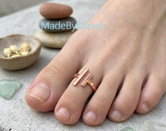 Adjustable Copper Toe Ring, Boho Hippie Midi Foot Jewelry