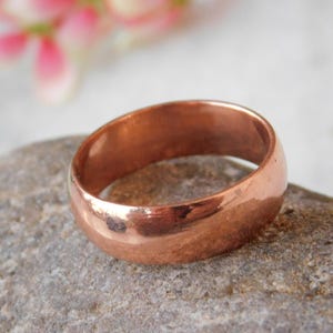 Anel de cobre, anel de cobre pesado para homens, anel de cobre, anel de cobre em forma de cúpula para artrite, anel de cobre puro, aliança de casamento