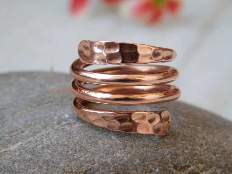 Handmade Copper Spiral Ring: Adjustable Arthritis Relief Jewelry ring image 1