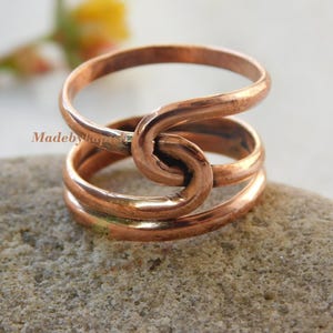 Beautiful node Copper ring, Arthritis Relief Ring, Handmade Copper Knuckle Ring, Midi Ring, PIP or DIP Joint Relief Healing splint jewelry,