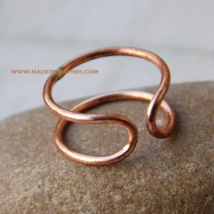 Copper Wrap Ring, Minimalist Stackable ring, Copper Band Ring, Handmade Copper Toe Ring, Arthritis Ring, Healing Copper Gift Jewelry
