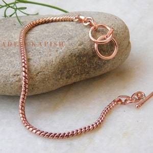 100% Fine Solid Copper Unisex  Bracelet ,Copper Chain link bracelet, Genuine Real Copper Chain Link Bracelet, Adjustable Ankle Bracelet