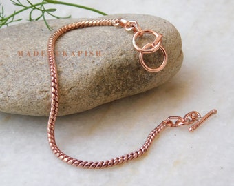 100% Fine Solid Copper Unisex  Bracelet ,Copper Chain link bracelet, Genuine Real Copper Chain Link Bracelet, Adjustable Ankle Bracelet