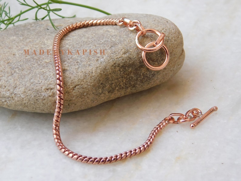 100% Fine Solid Copper Unisex Bracelet ,Copper Chain link bracelet, Genuine Real Copper Chain Link Bracelet, Adjustable Ankle Bracelet image 1