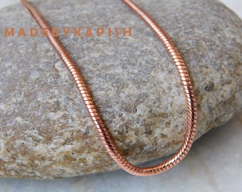 Heavy Antiqued Copper snake Chain necklace handmade pure copper chain ,Length -16 To 36 Inches, Copper Necklace for Women jewelry gifts