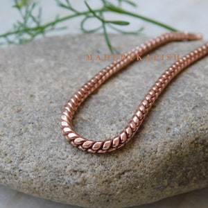 100% Fine Solid Copper Unisex Bracelet ,Copper Chain link bracelet, Genuine Real Copper Chain Link Bracelet, Adjustable Ankle Bracelet image 4