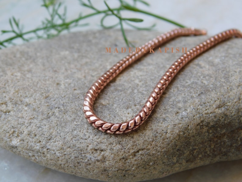 100% Fine Solid Copper Unisex Bracelet ,Copper Chain link bracelet, Genuine Real Copper Chain Link Bracelet, Adjustable Ankle Bracelet image 4