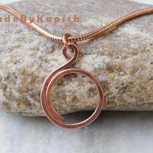 Handmade Copper Circle Choker Necklace: Boho Copper Jewelry