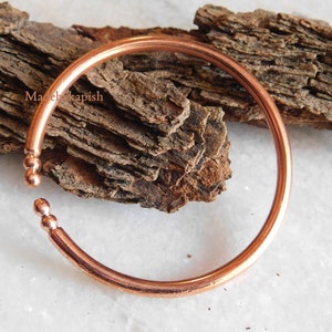 Hammered Solid Pure Copper Cuff bracelet - Copper jewelry Arthritis healing Therapy ,Adjustable thick copper bangle Bracelet for him,