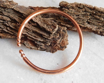 Hammered Pure Copper Cuff Bracelet: Adjustable Bangle, Arthritis Therapy