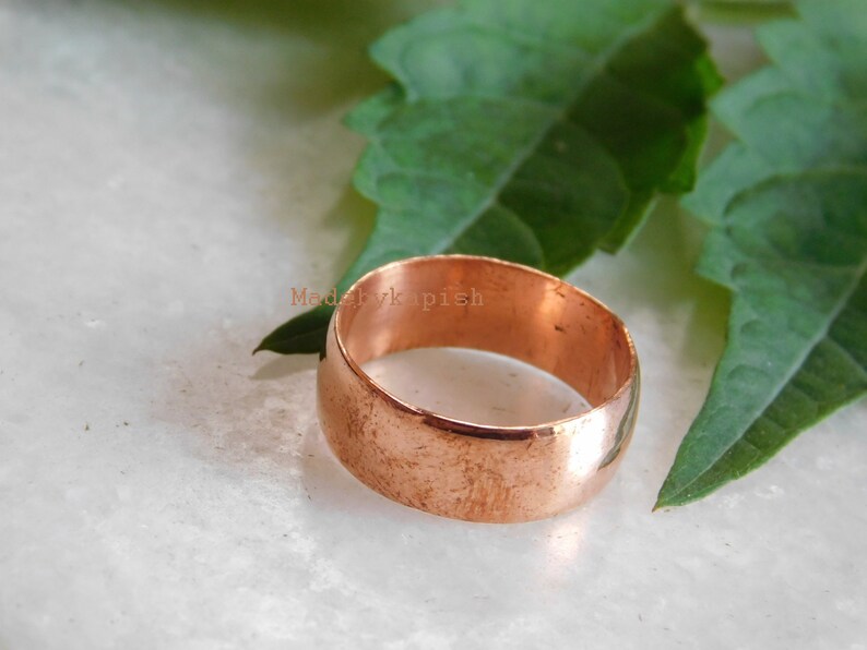 Copper Band Ring Heavy Copper Ring Band Copper Ring Men Etsy