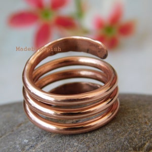 Handmade Copper Spiral Ring: Adjustable Arthritis Relief Jewelry ring image 7