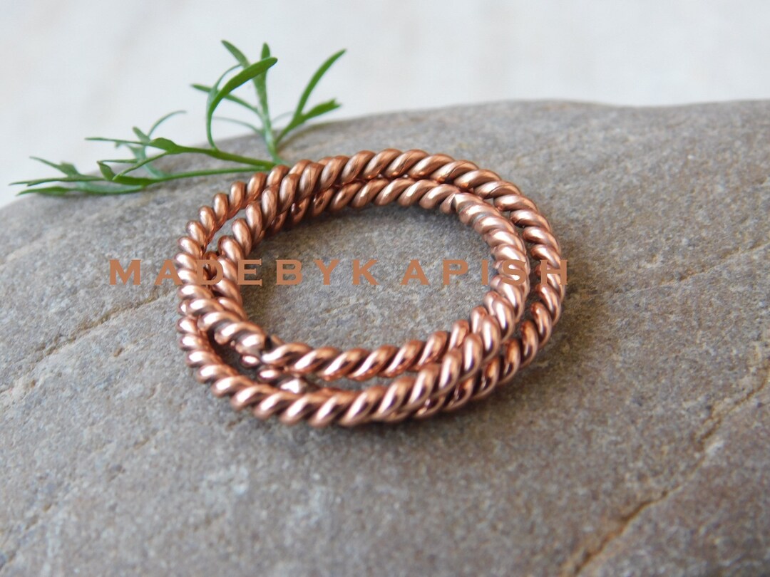Tensor Rings Copper Handmade Copper Tensor Ring Twisted Rolling Three Band Ring - Etsy