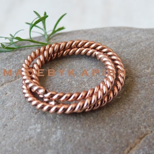Twisted Fidget Rolling Ring, Three Band Rings, Interlocked Ring, Tensor Finger Ring,Copper Ring, Intertwine, Trinity, Separated, Multi Bands