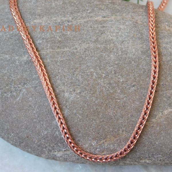 100 % Copper Chain necklace, Pure Copper Wheat chain ,Solid jewelry Chain ,Gift for Viking jewelry , Eco friendly chain, Antiqued Copper,