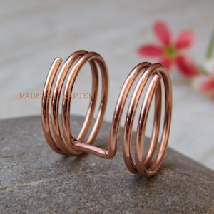 Arthritis Copper Spiral Ring ,Copper Knuckle Ring Jewelry, Copper ring , Wire Wrapped Adjustable Ring, splint Ring, Healing Copper Ring