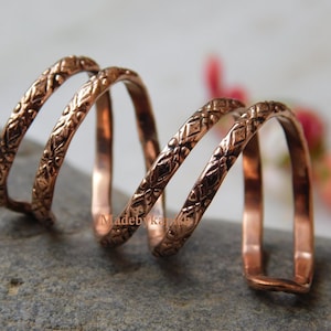 Copper Splint Band Ring , Arthritis Finger Support Jewellery