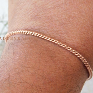 100% Fine Solid Copper Unisex Bracelet ,Copper Chain link bracelet, Genuine Real Copper Chain Link Bracelet, Adjustable Ankle Bracelet image 3