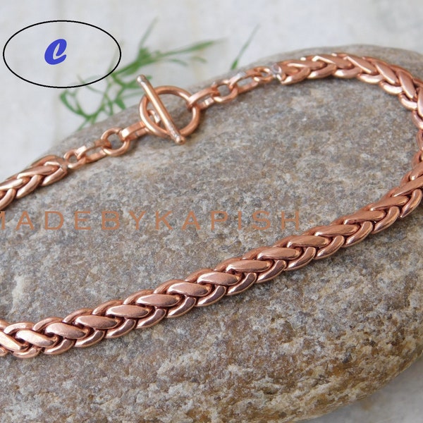 Real Copper Heavy chain Bracelets , Men's and Women's copper bracelet , Copper Curb Chain & Link Bracelets , Heavy thick Copper Bracelet,