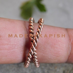 Copper twisted ring, Fidget Rolling Ring, Double Band Rings, Interlocked Ring, Tensor Finger Ring, Intertwine, Trinity, ,Multi Bands