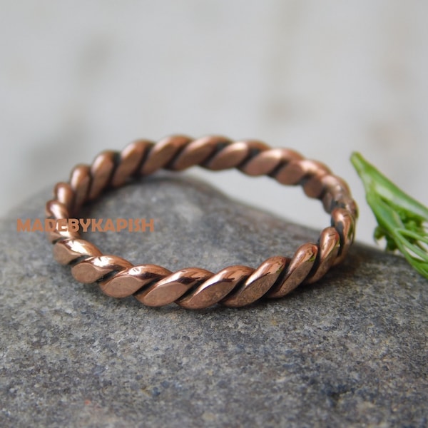 Copper ring, spiral ring, pure copper ring, boho ring, arthritis ring, 7th anniversary Gift ring
